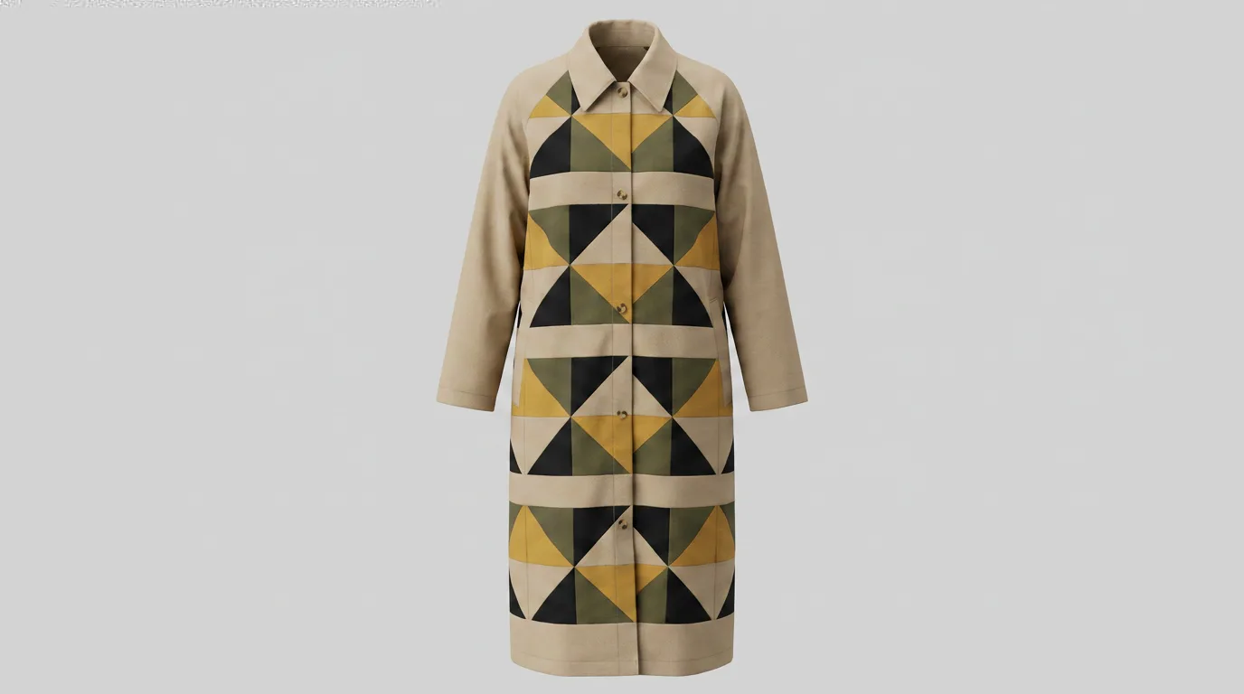 Geometric Patchwork Transitional Coat