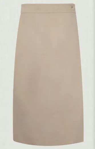 Double-Faced Wool Straight Skirt
