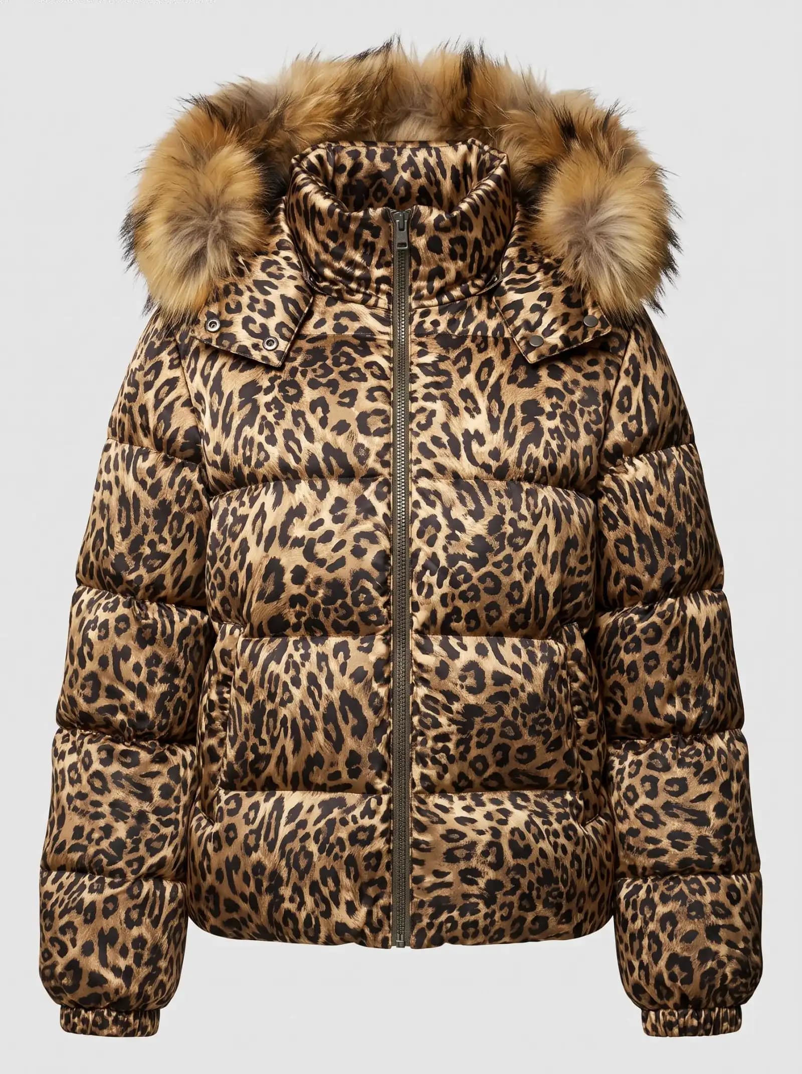 Leopard Print Down Jacket