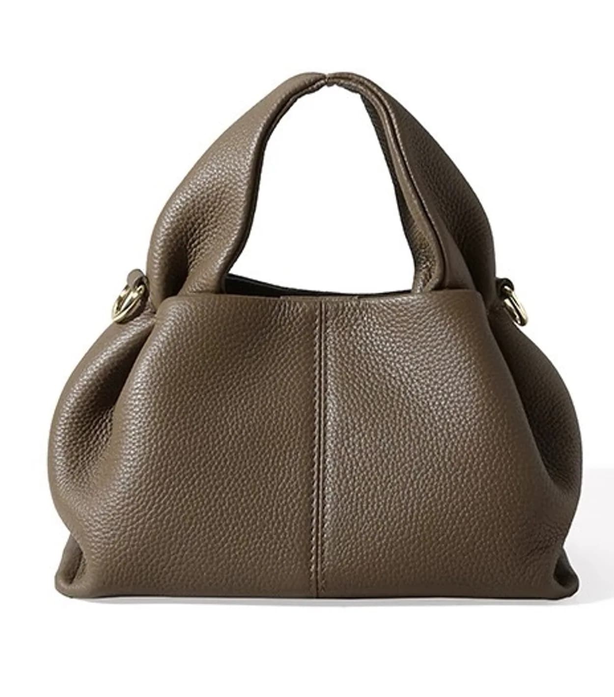 Top-Grain Leather Structured Shoulder Bag