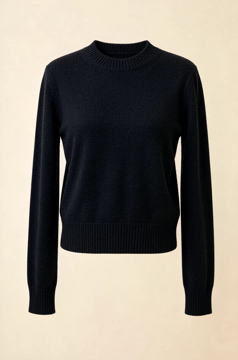 Black Crewneck Knit Sweater