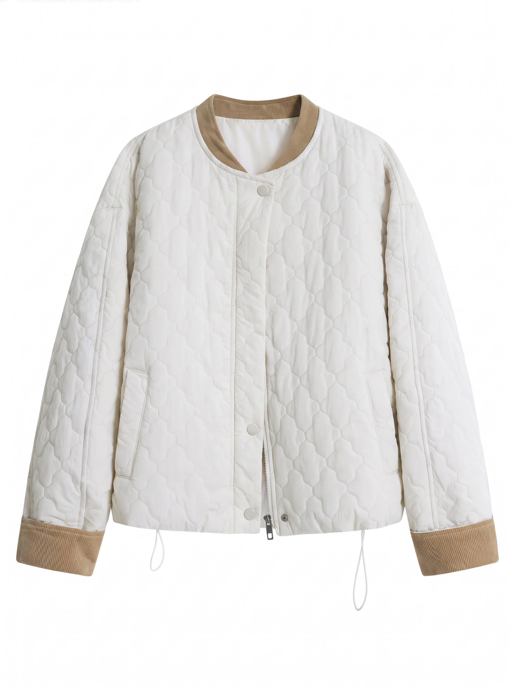 Contrast-Trim Quilted Cotton Jacket