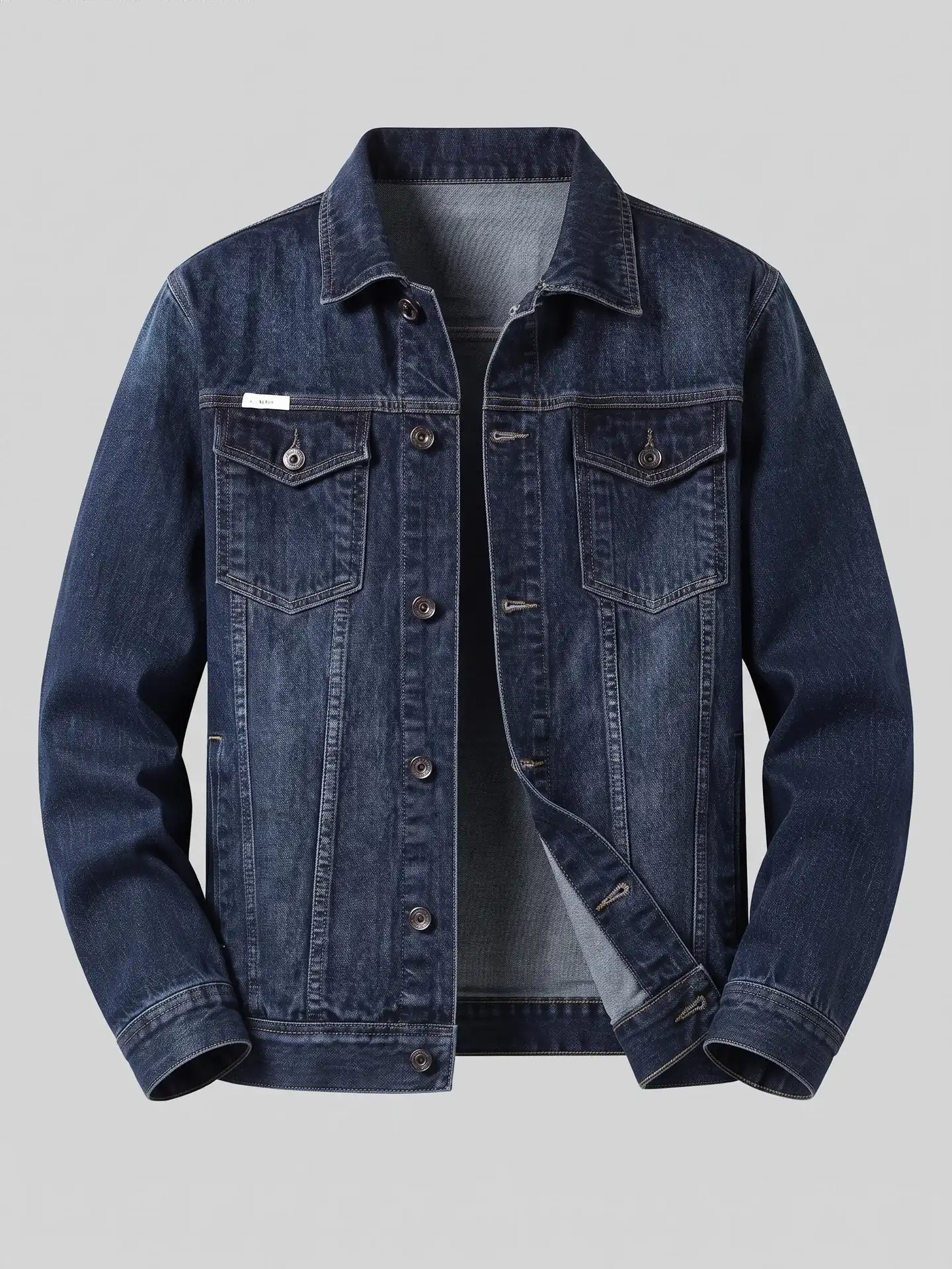 Classic Dark-Wash Denim Trucker Jacket