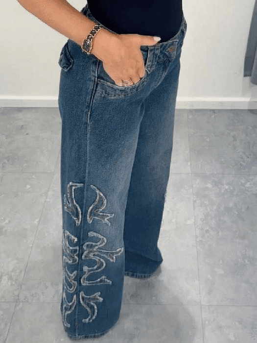 10 OZ 100% Cotton Embroidery Jeans