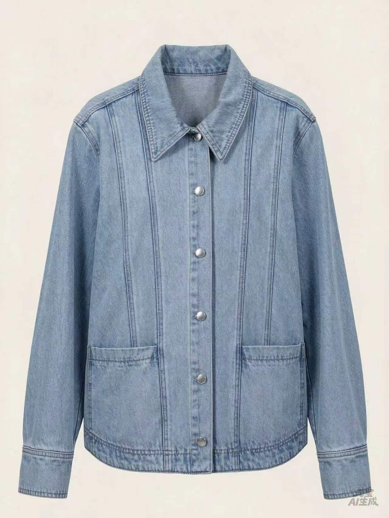 Light-Wash Denim Shirt Jacket