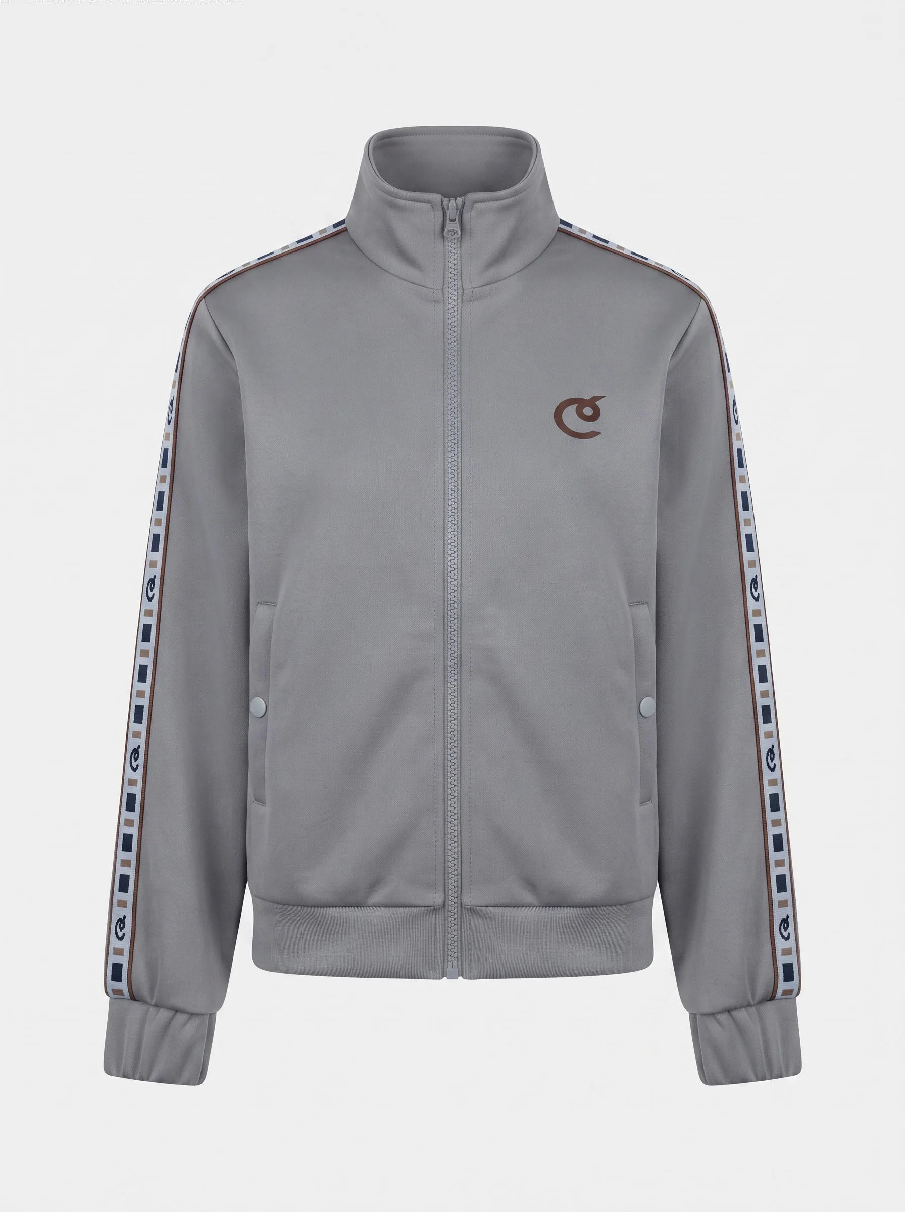 Grey Track Jacket with Logo Tape