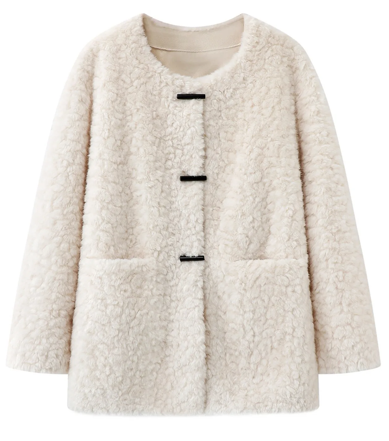 Faux Shearling Toggle Coat