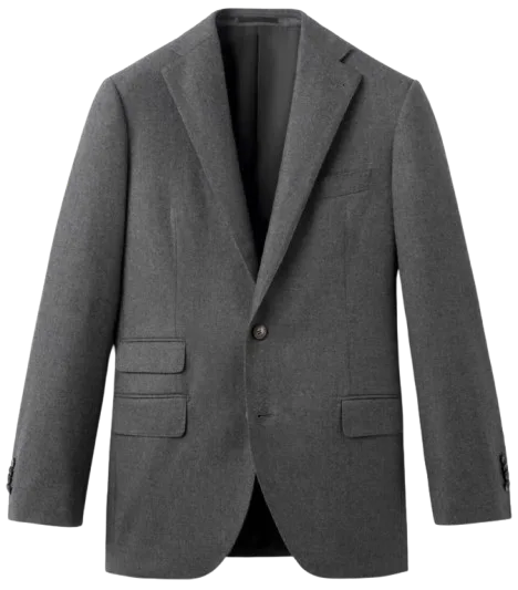 Charcoal Worsted-Wool Blazer