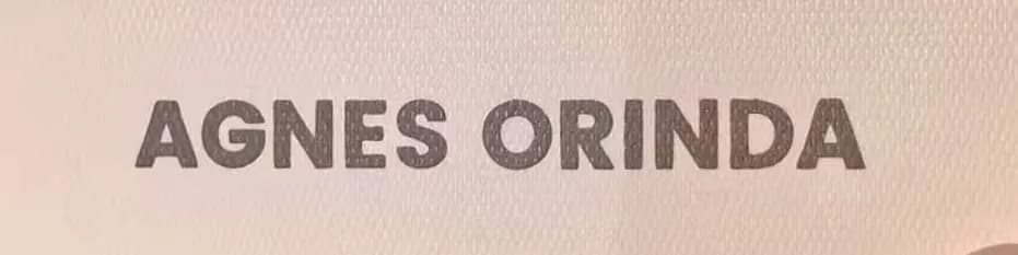 AGNES ORINDA woven brand label