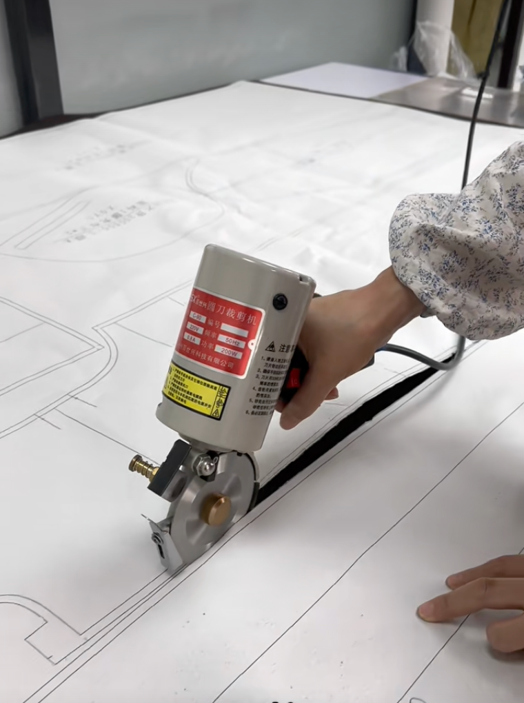 LGF fabric cutting room during garment production